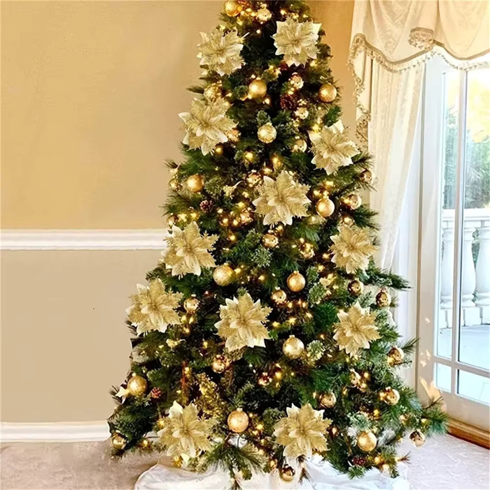 🎄【Nowość świąteczna】Zestaw 10 wykwintnych ozdób świątecznych, odpowiednich na choinki i świąteczne dekoracje do domu.