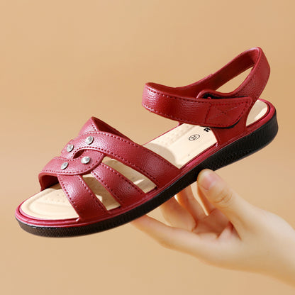 【36-40】 2026 w nowym stylu buty na koturnie z miękką podeszwą, oddychające sandały damskie