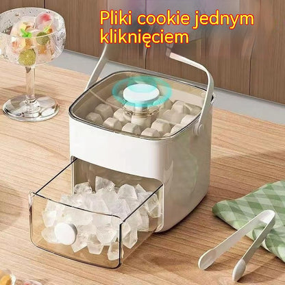 💞[Rabat ograniczony czasowo]【50% zniżki】💥🥤🧊 Kostkarka do lodu z funkcją magazynowania lodu: produkuje 48 kostek lodu na raz, pokrywa zabezpieczająca przed wyciekiem 🏖️✅