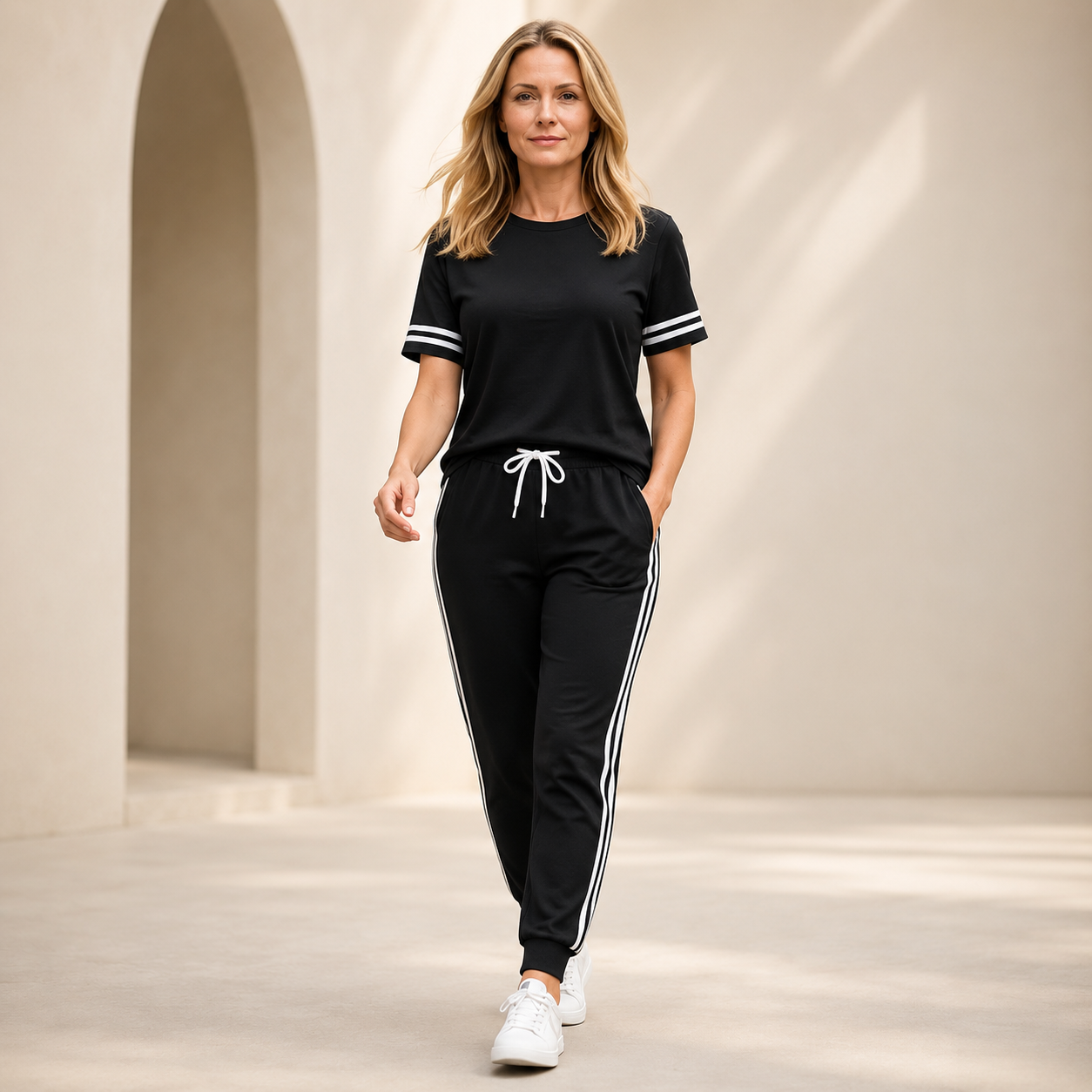 🔥[Rabat ograniczony czasowo] 【S-2XL】🔥Costum Sport de Damă din 2 Piese, Material Moale și Elastic, Set Casual pentru Casă și Timp Liber