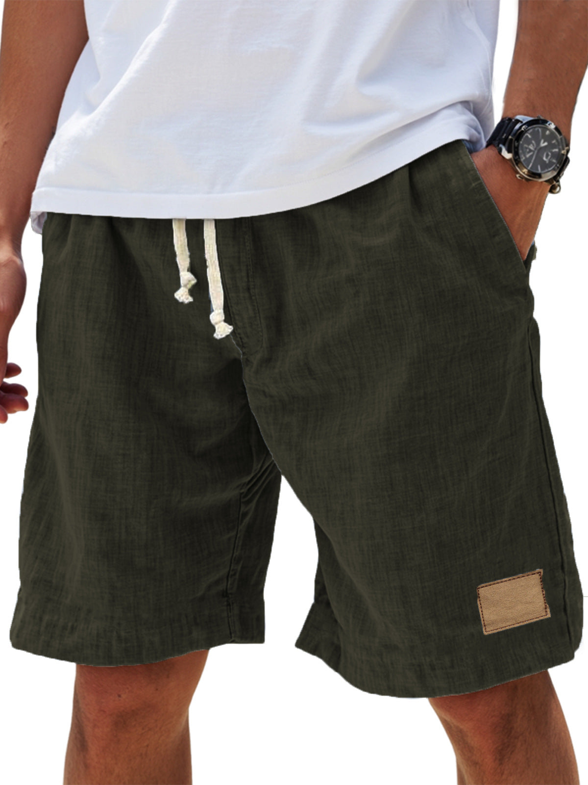 ⏳🔥【Ostatni dzień z 50% rabatem】👖 【S-5XL】【55-110 kg】Męskie, codzienne szorty ściągane sznurkiem z imitacji lnu na rok 2026 (rozmiary plus size).