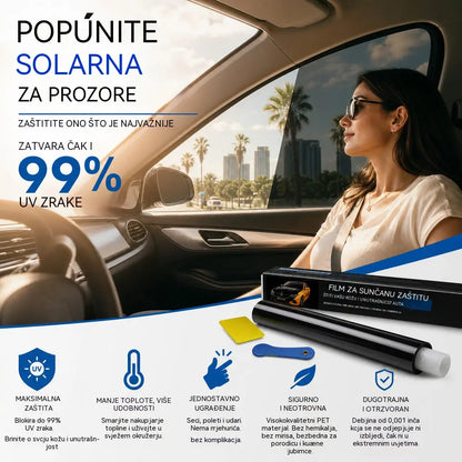 Folije za zaštitu od sunca i toplinsku izolaciju automobilskih stakala; folije za zaštitu privatnosti za stambene prostore