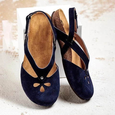 🔥【Ograniczona oferta】 【35-44】🔥2026 wysokiej jakości skórzane sandały casualowe ✅ Okrągły nosek ✅ Płaska podeszwa