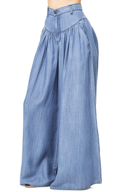 💥 Промоция 💥👖 [S-5XL] Широки дънки с джобове, едноцветни, широка кройка