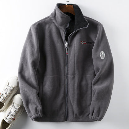 Abrigo grueso de lana para hombre con forro de peluche, disponible en tallas grandes, cálido y cómodo para otoño e invierno
