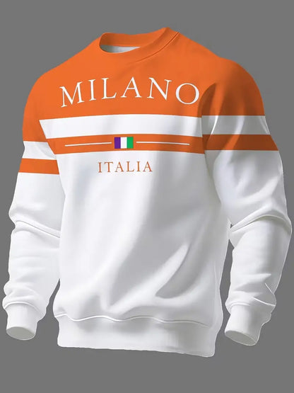 ✨🌟👕【S-6XL】Męskie bluzy z nadrukiem „Milano Italia”