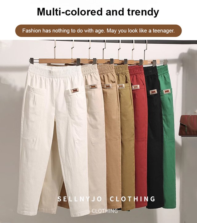 🔥50% de descuento en oferta🔥【M-6XL】Pantalones casuales versátiles ligeramente elásticos de talla grande para mujer