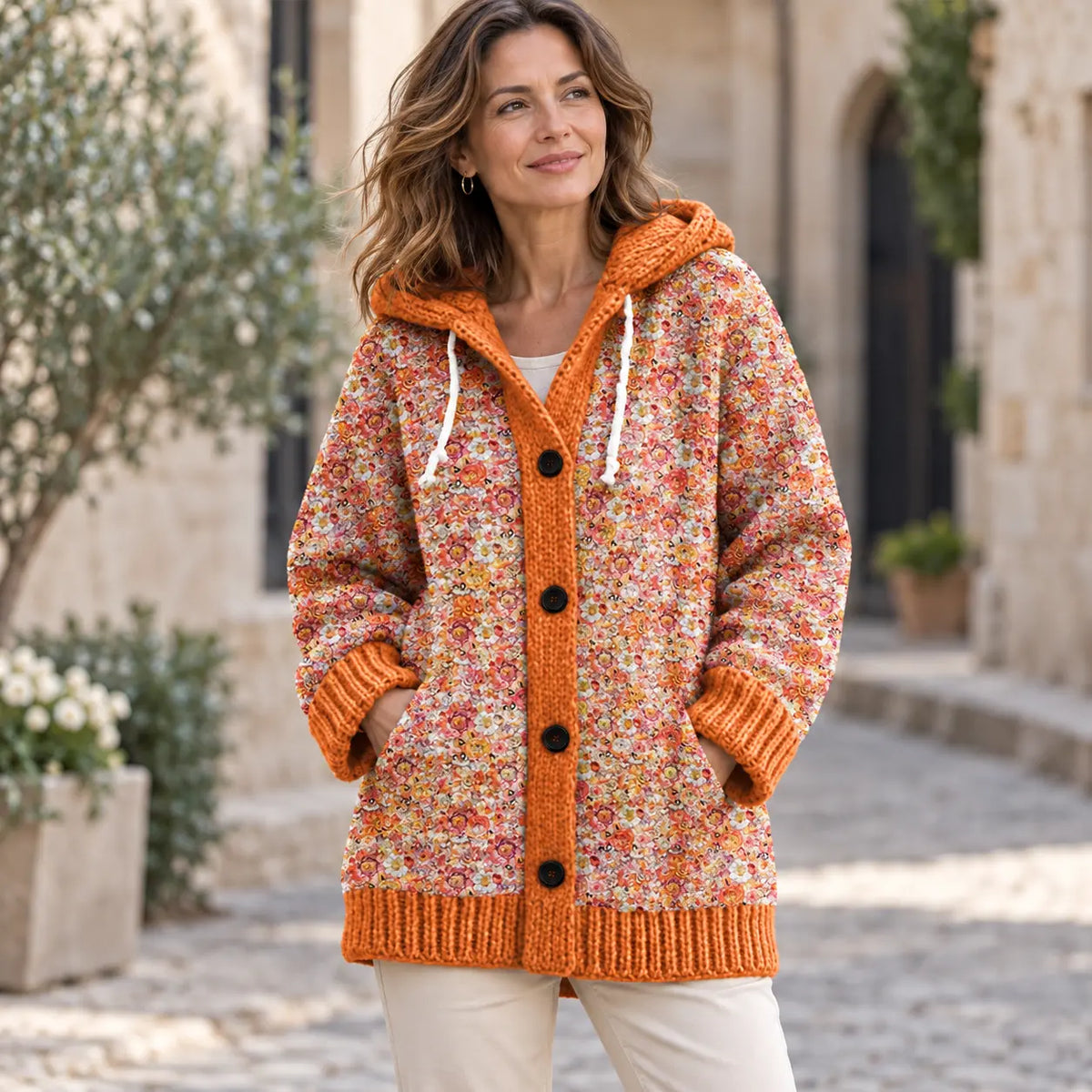 ✨✨ Posljednji dan – 50 % popusta【S–6XL】✨ Elegantna ženska podstavljena zimska jakna s kapuljačom i uzorkom