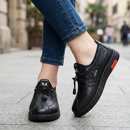 👟Damskie, wodoodporne, wsuwane, antypoślizgowe, płaskie buty robocze – miękka podeszwa, wygodne buty robocze – lekkie, codzienne buty do chodzenia dla seniorów