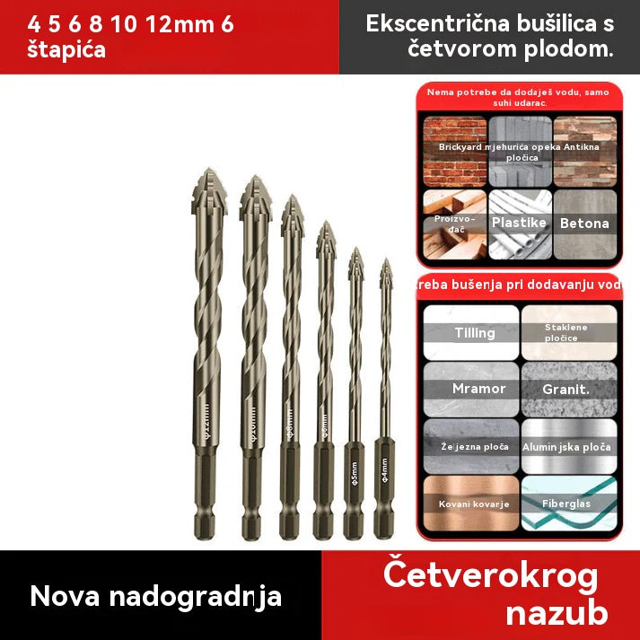 🔥Nowość, oferta specjalna🔥 2026. Nowy zestaw wytrzymałych wierteł mimośrodowych z czterema ostrzami