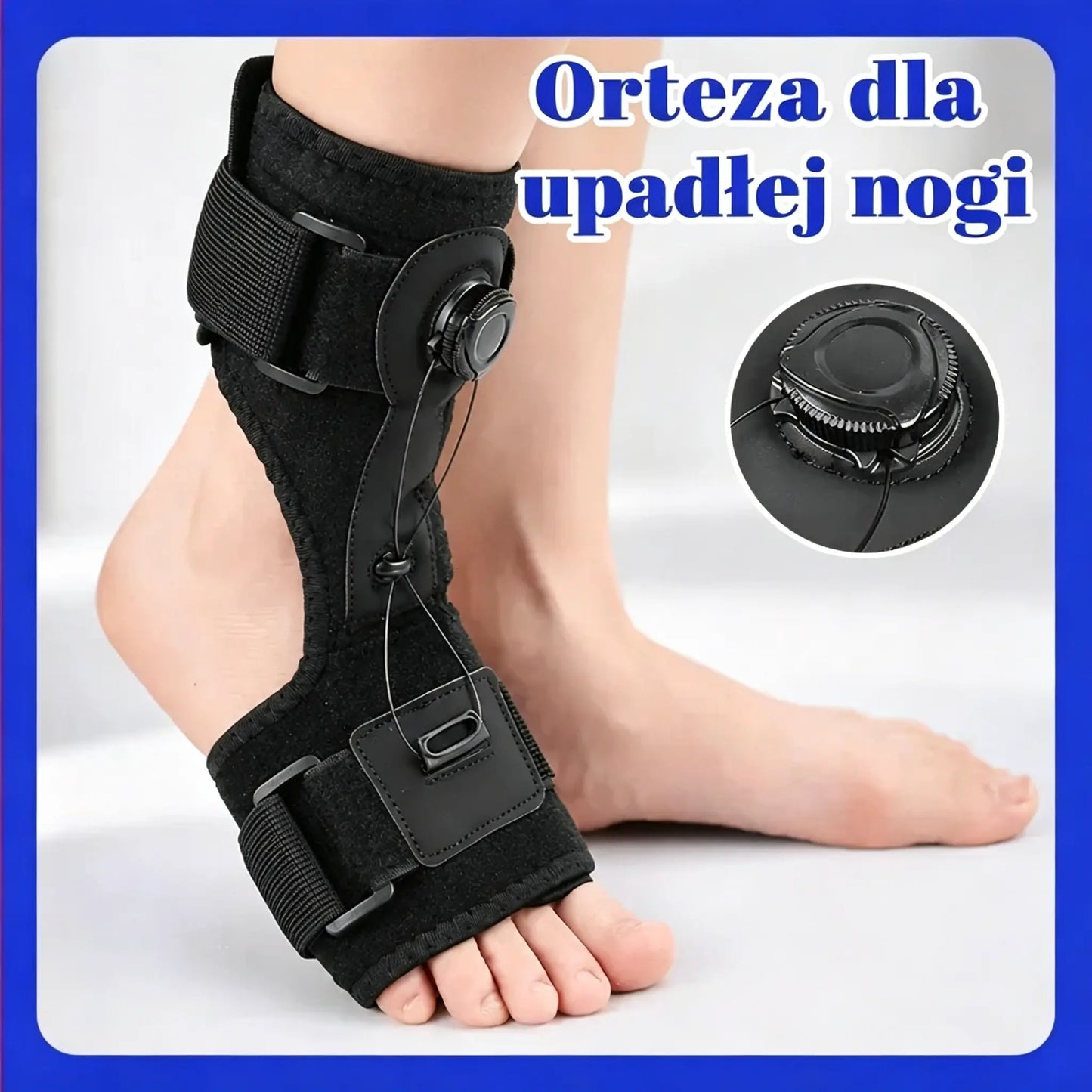 💥 -50%  🦶【2 szt.】Orteza na Opadającą Stopę – Regulacja Pokrętłem, Stabilizacja i Komfort 24/7