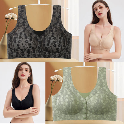 😍Proljetna rasprodaja - 49% popusta😍💥【2 komada】Ženski bežični grudnjak s prednjim gumbima, Traceless Ice Silk