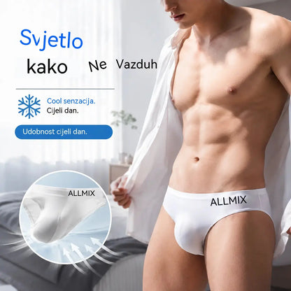 【Pakiranje od 5 komada】 【M-2XL】Nove muške bešavne gaćice niskog struka od ledeno svile - 【50-90 kg】