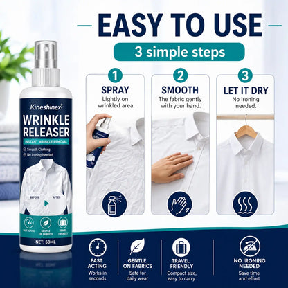 3 butelki za 109 zł👔✨ Spray do usuwania zagnieceń z ubrań – natychmiastowe wygładzenie bez żelazka, idealny w podróży, bez elektryzowania się i zapewniający świeżość ubrań.