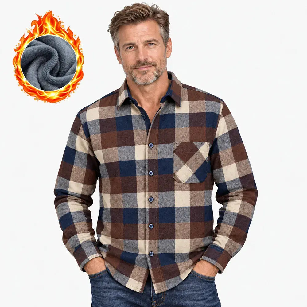 🔥【50% taniej】👔【Rozmiary L–5XL】Ciepła koszula z długim rękawem