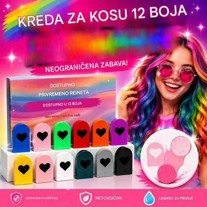 🎁 50 % popusta! 🎨 Set kreda za kosu za djevojčice (dostupan kratko vrijeme): šarena kosa bez trajne boje – savršeno za zabave! ✨