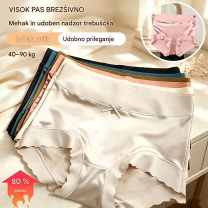 【Zestaw 6 części】 Majtki z jedwabiu satynowego premium Ice Silk