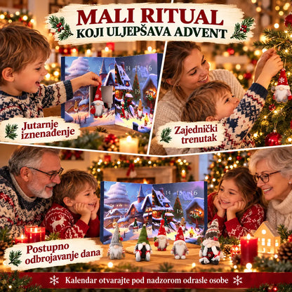 🎄🎅✨【1 set, 24 prozorčića】Adventski kalendar 2026. s patuljcima – 1 nasumični patuljak i 23 različite figure od PVC-a / pliša.