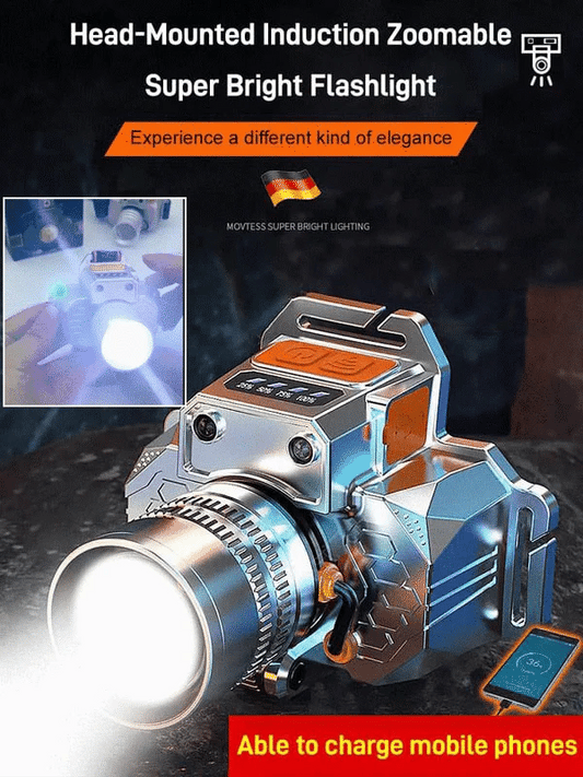 🔦Linterna frontal LED recargable de alta potencia para montar en la cabeza, para pesca nocturna, exteriores, camping, iluminación💡.