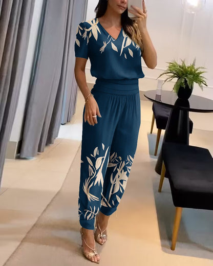 🔥【Zniżka ograniczona czasowo】【S-2XL】🔥Dwuczęściowy damski komplet w casualowym stylu，Dwuczęściowy komplet podkreślający szczupłą talię