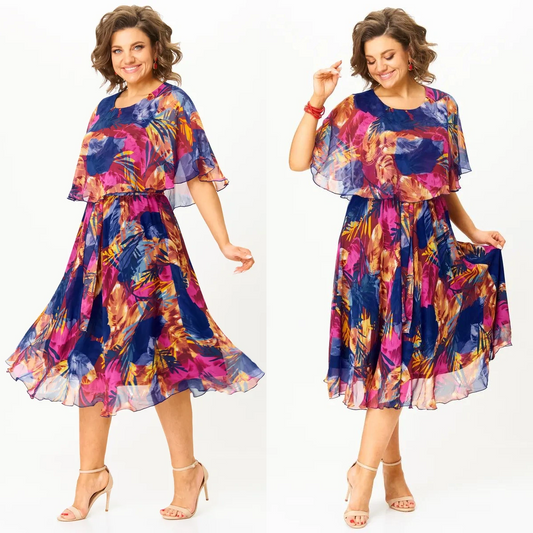 💐Novedades de verano [Tallas S-5XL] Vestido holgado de gasa para mujer, de moda de verano 2025. 💗Cómodo y transpirable.