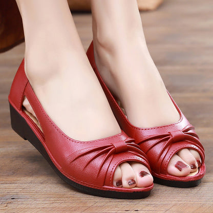 🌼【Zniżka ograniczona czasowo】【36-40】🔥 Stylowe sandały damskie w jednolitym kolorze, miękka podeszwa na platformie, buty z wycięciami, otwarty palec u nogi, buty w kształcie kostki na lato