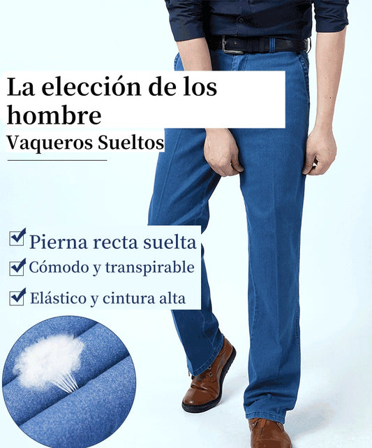 👖【50% DE DESCUENTO】👖 Nuevos jeans de cintura alta para hombre, tallas grandes, colección 2026