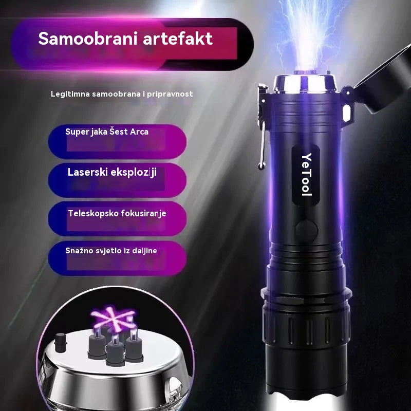 🔥💥Punjiva višenamjenska lučna svjetiljka, alat za samoobranu, štiti od negativaca i lopova te se može nositi sa sobom.