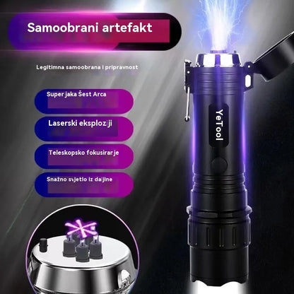 🔥💥Punjiva višenamjenska lučna svjetiljka, alat za samoobranu, štiti od negativaca i lopova te se može nositi sa sobom.