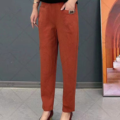 🔥50% de descuento en oferta🔥【M-6XL】Pantalones casuales versátiles ligeramente elásticos de talla grande para mujer