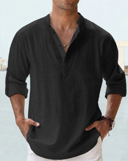 【S-5XL】Camisas de manga larga de algodón y lino para hombre, de alta calidad, de moda y muy populares en Europa y América (2025).