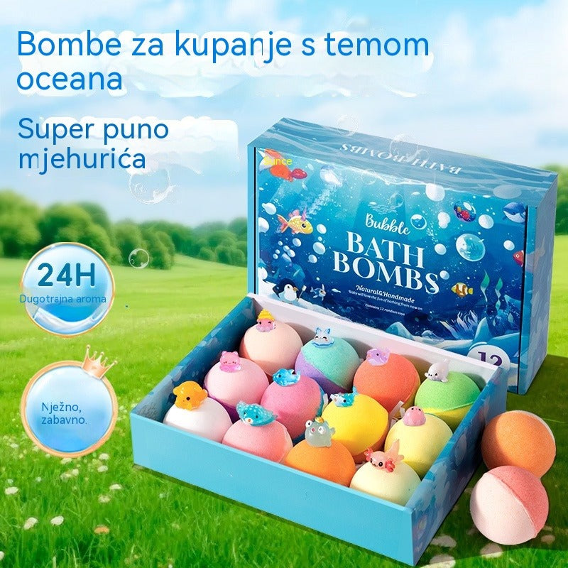 🛀💕12 darab tengeri állatok formájú fürdősógolyó (50g/golyó) gyerekeknek.