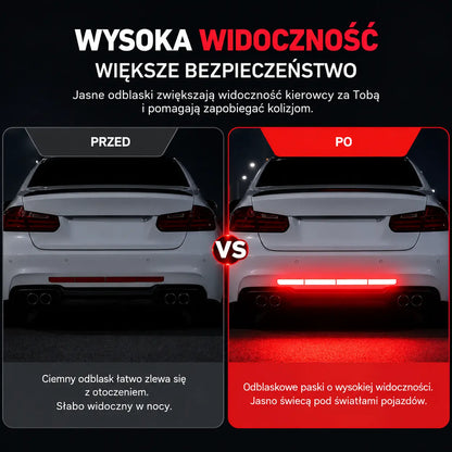 【10 sztuk za jedyne 89 zł】✨🚗 Przyciągają wzrok od pierwszego spojrzenia! Odblaskowe listwy ochronne na zderzak o wysokiej widoczności.