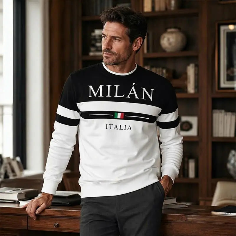 ✨🌟👕【S-6XL】Męskie bluzy z nadrukiem „Milano Italia”