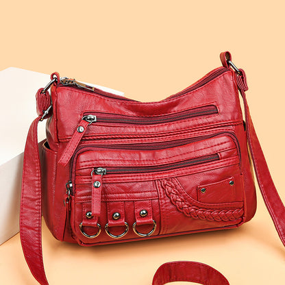 💥👜2025 nuevo bolso de cuero suave de gran capacidad, se puede usar como bolso de hombro / bolso bandolera