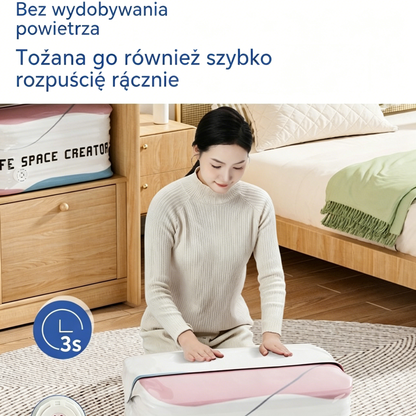 👕📦【Zestaw 5 sztuk!20 zł / sztuka】Worki próżniowe do kompresji ubrań, nie wymagają pompki | Dwuwarstwowy pasek uszczelniający o pogrubionej konstrukcji zapobiegający pękaniu i przeciekaniu.
