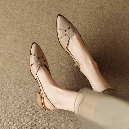 【35-40】💖2025 Modne i wszechstronne, ręcznie robione letnie rzymskie skórzane buty Baotou【50%OFF】