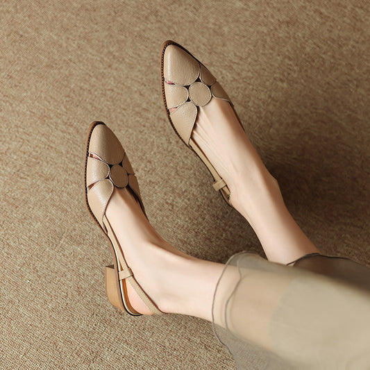 【35-40】💖2025 Modne i wszechstronne, ręcznie robione letnie rzymskie skórzane buty Baotou【50%OFF】
