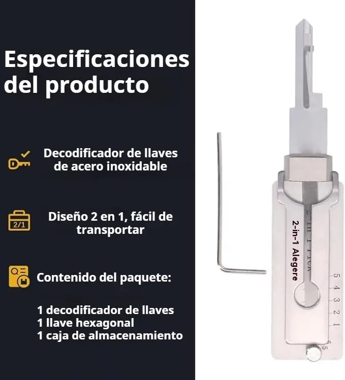 🔐🔑 49% de descuento 🔥 Decodificador de llaves de acero inoxidable
