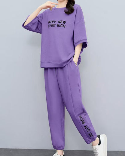 🌹【M-4XL】【Tops + Pantalones】Traje deportivo casual de manga corta para mujer