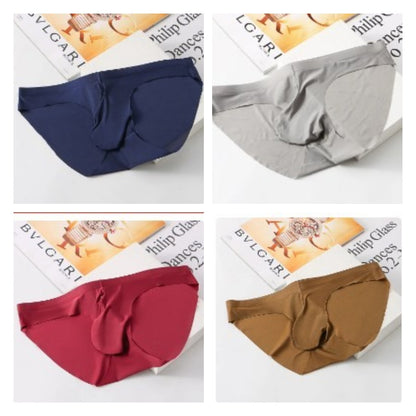 😎【Compra 4 y llévate 4 gratis】🎁Ropa interior sin costuras de seda de hielo para hombre, pantalones de secado rápido con separador de huevos y pistola convexa