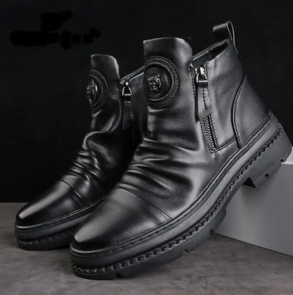 😍👟Oferta ograniczona czasowo🔥[39-44] Nowe brytyjskie męskie skórzane buty z grubą podeszwą i wysoką cholewką