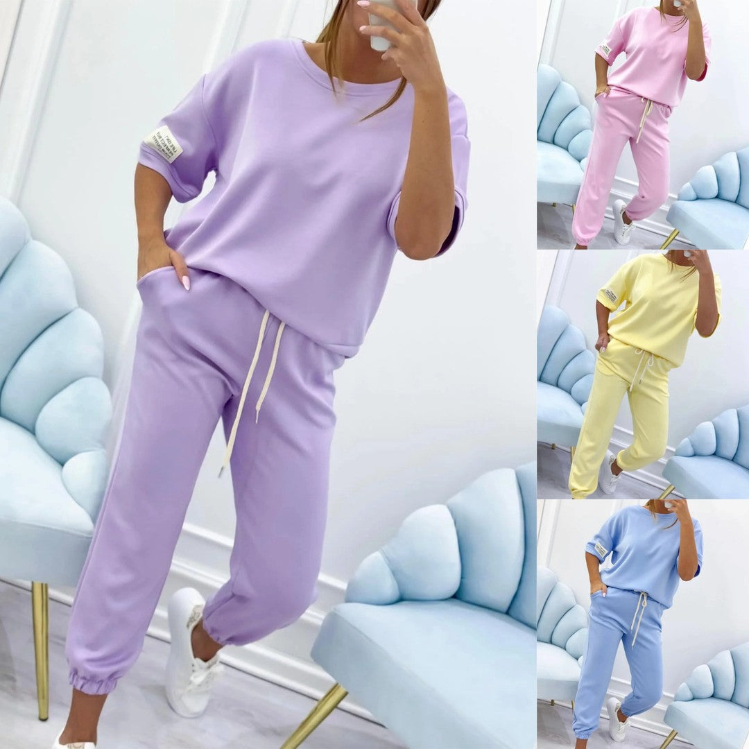 🔥【Zniżka ograniczona czasowo】【S-5XL】✨ Damski zestaw casualowy z jednolitym topem i spodniami