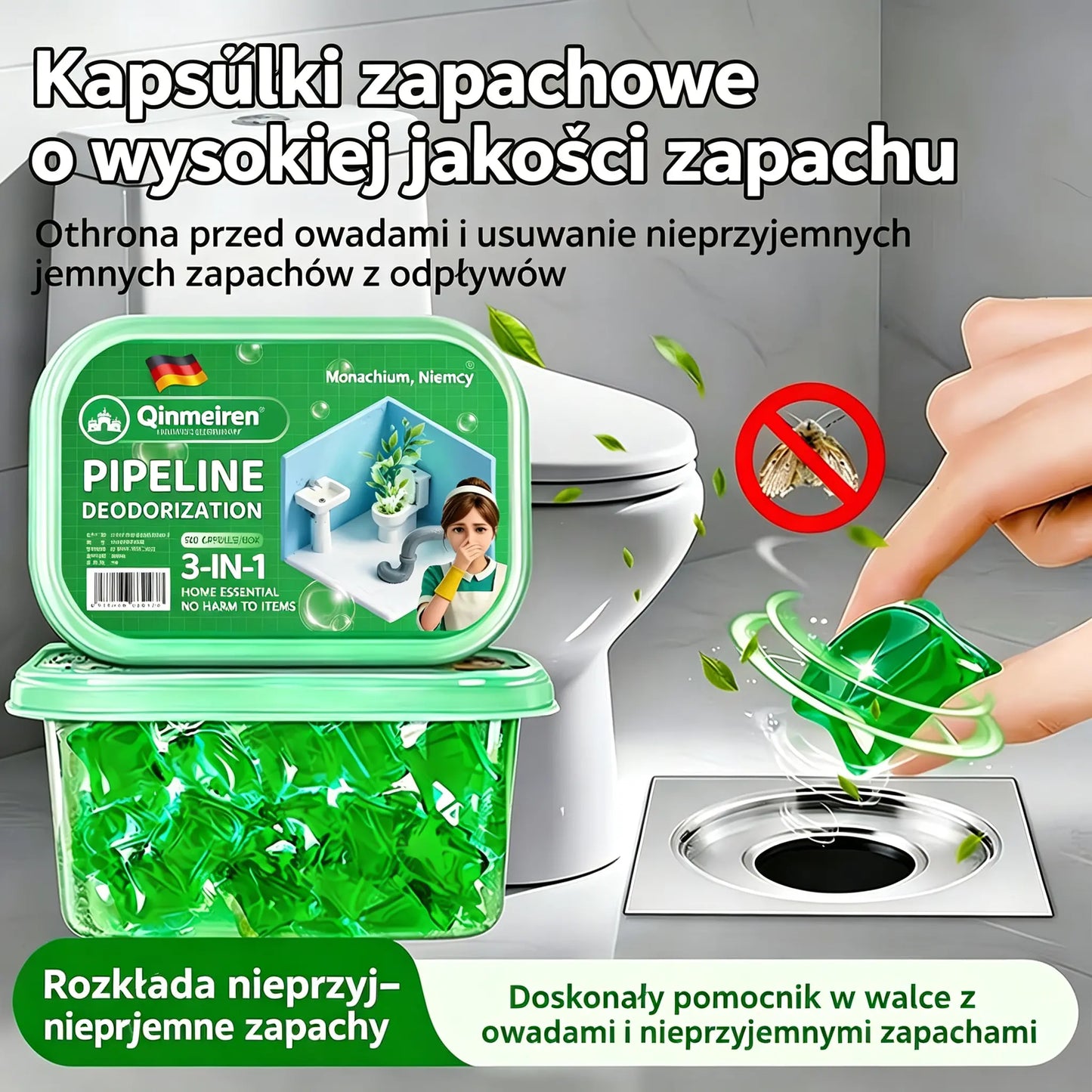 3 pudełka za jedyne 109 zł – 🔥🎉 Gorąco! 30 000 osób już kupiło 🎉. Kapsułki z bioenzymami do usuwania nieprzyjemnych zapachów z kanalizacji.