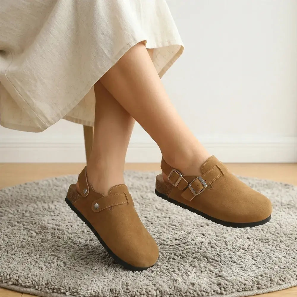 👟【35-45】Sandały typu mule na platformie w dużych rozmiarach – wsuwane, zapinane na klamrę – wygodne, szerokie, damskie buty