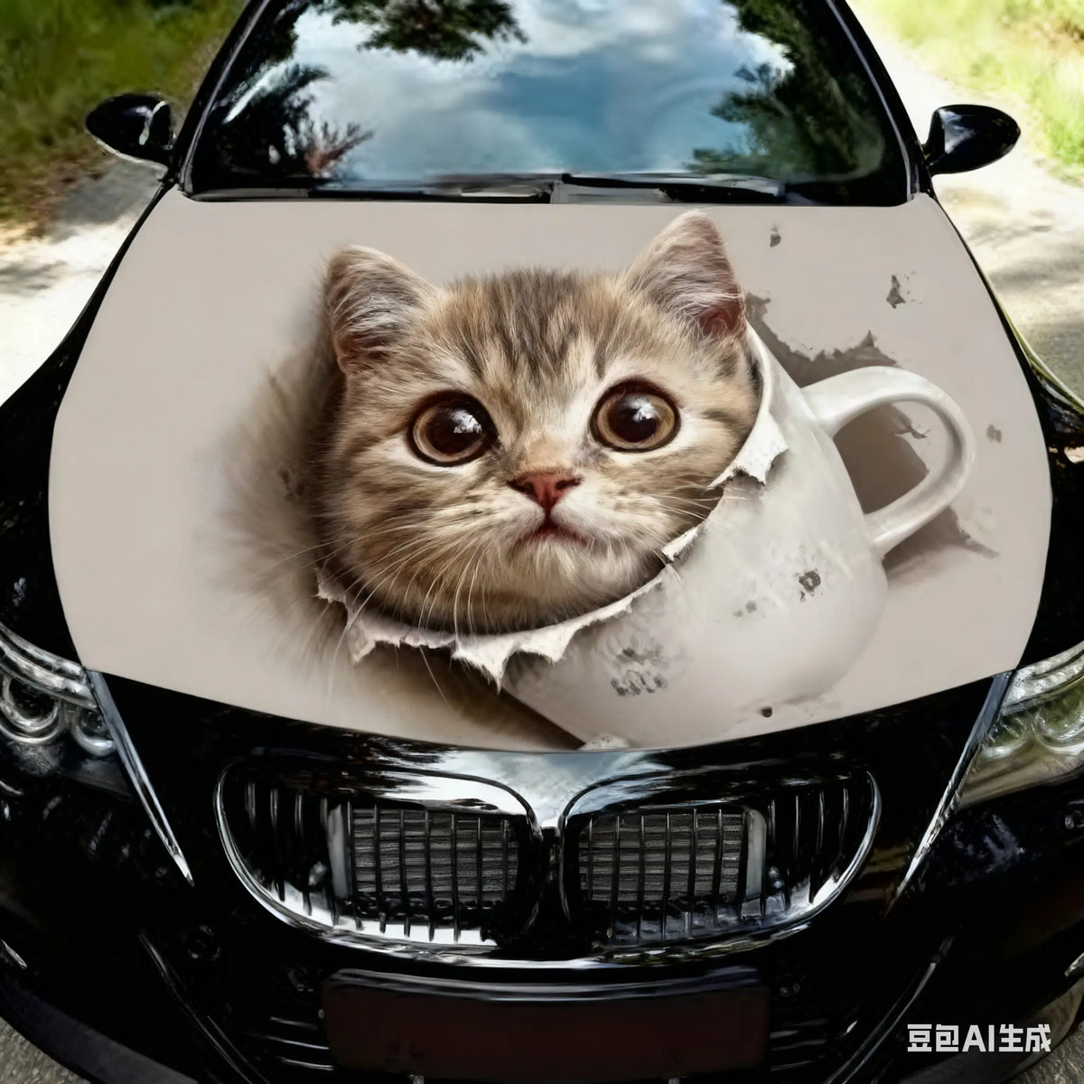 【Kupite 1, dobijte 1 gratis】🐱Trodimenzionalna naljepnica za mačke u obliku automobila, može se koristiti za zidne naljepnice u kupaonici, spavaćoj sobi i dnevnom boravku