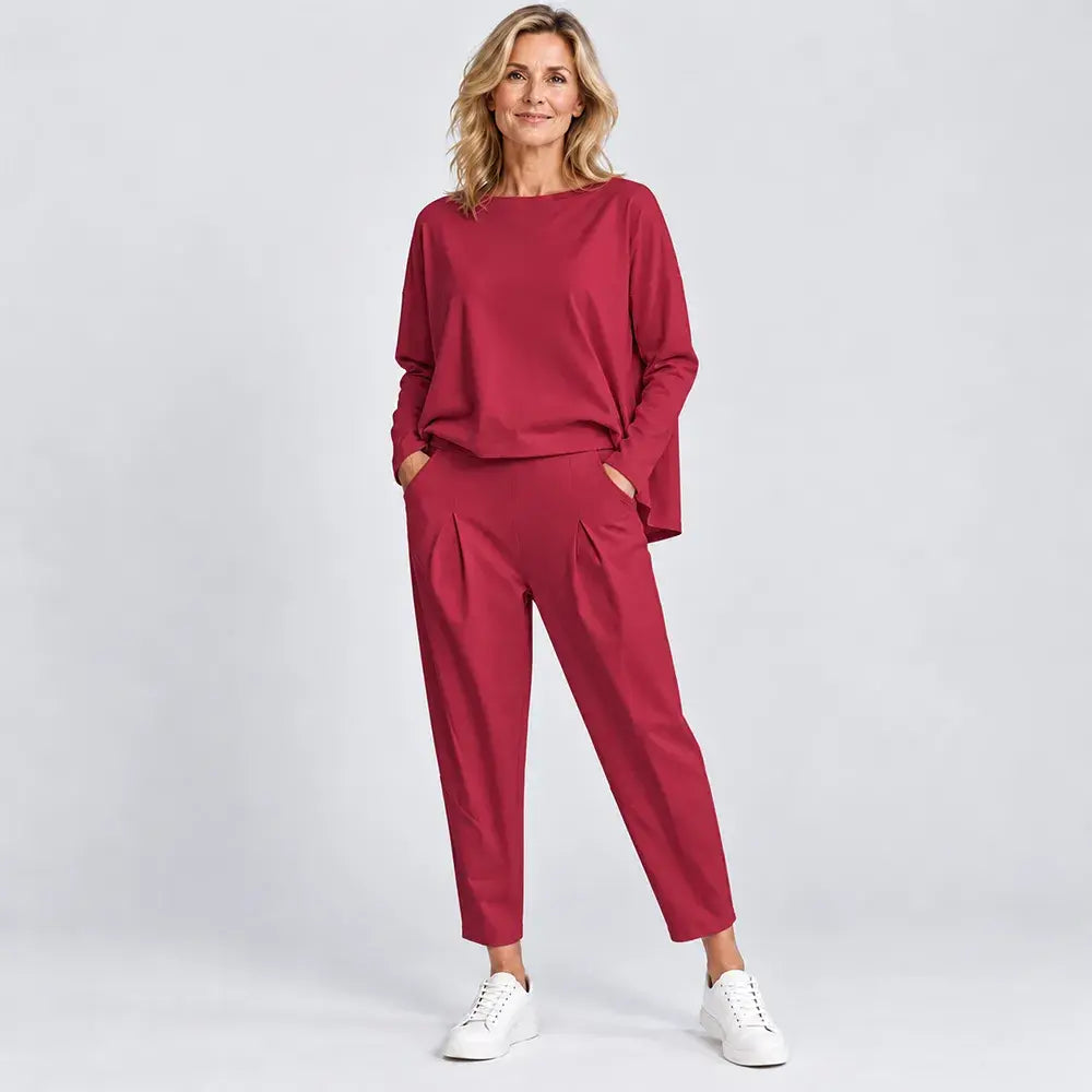 【S-5XL】💖Súprava nohavíc s dlhým rukávom a okrúhlym výstrihom, dvojdielna súprava
