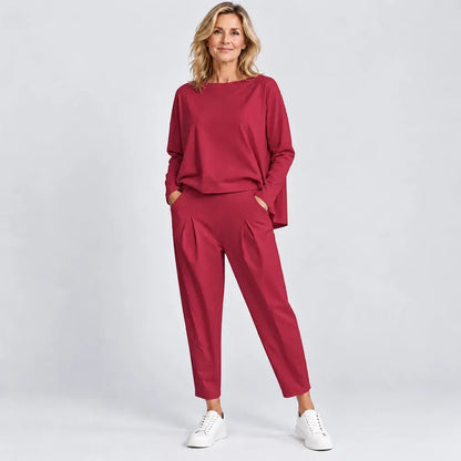 【S-5XL】💖Súprava nohavíc s dlhým rukávom a okrúhlym výstrihom, dvojdielna súprava