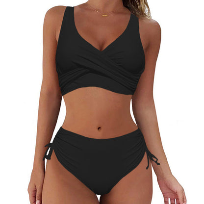 【50% popusta】🌴👙【S-3XL】Ljeto 2025., ženski jednostavni, jednobojni, udobni prozračni kupaći kostim za bikini koji se brzo suši.