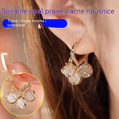 【Kupite 1, dobijte 1 gratis】Zlatne spiralne naušnice s opalom